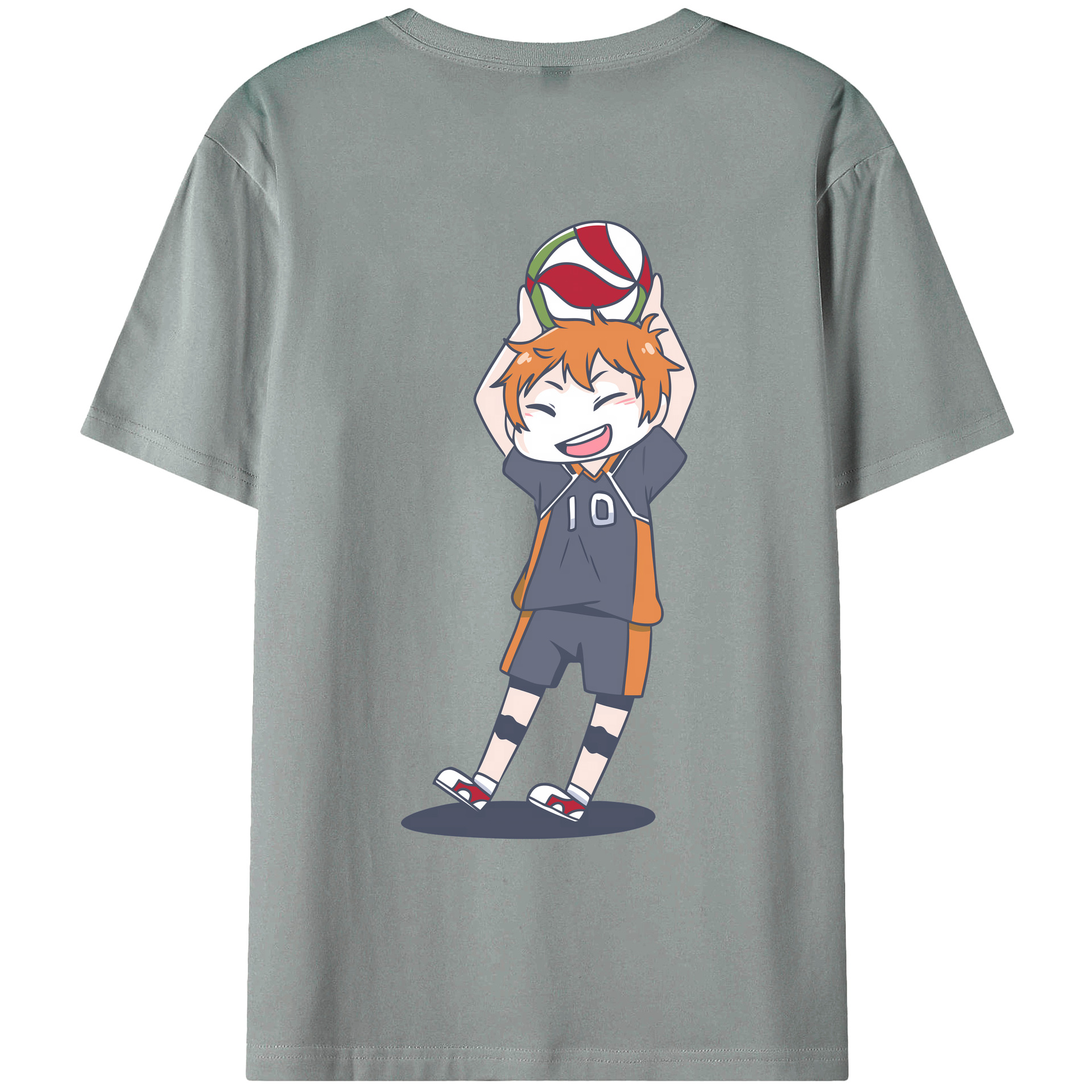 （画像用） ハイキュー!! Haikyu!! 綿100％ メンズ半袖Tシャツ（バックプリント） 通気性